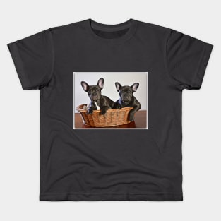 French Bulldogs In A Basket Kids T-Shirt